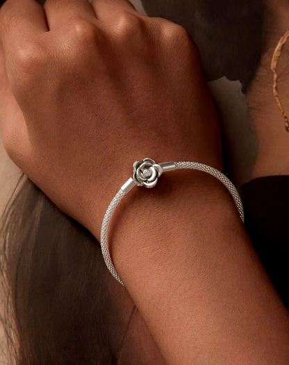 Sterling Silver Rose Bracelet