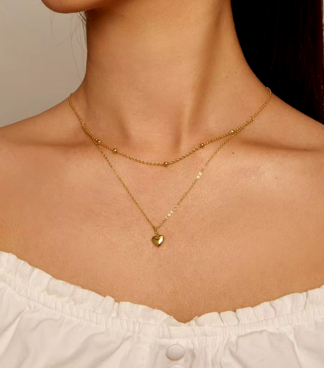 Double Layer Heart Necklace