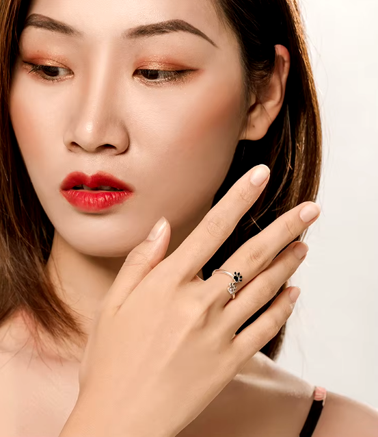 Silver Dog Paw Ring