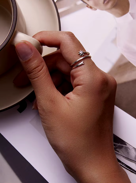 Silver Wishing Meteor Ring