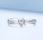 Silver Twisted Zircon Ring