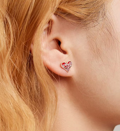 Asymmetrical Poker Stud Earrings