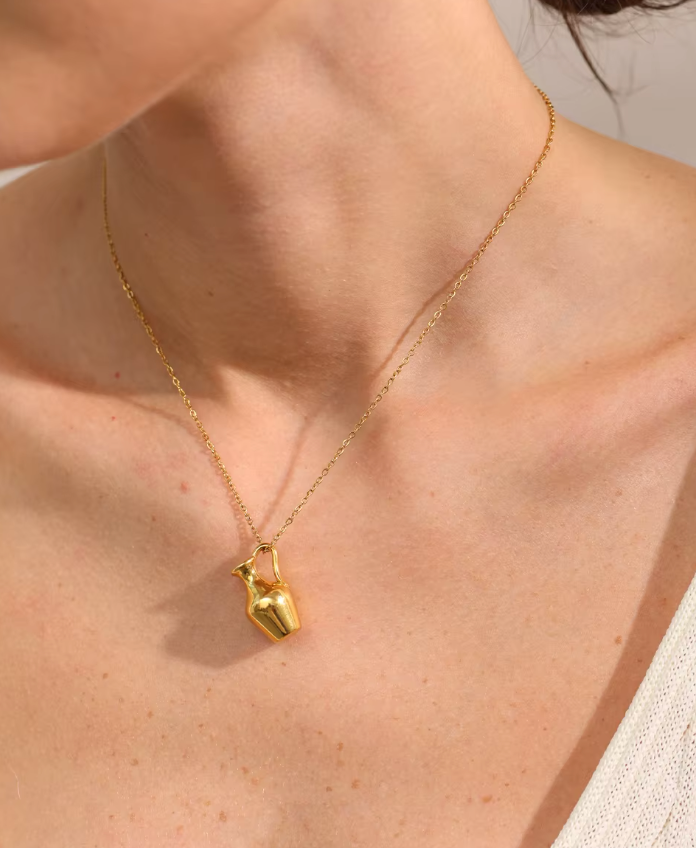Gold Kettle Charm Necklace