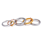 Tricolor Five Links Stacked Ring