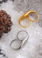 Double Finger Geometric Ring