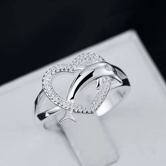 Dolphin Heart Ring