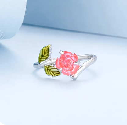 Sterling Silver Rose Flower Ring