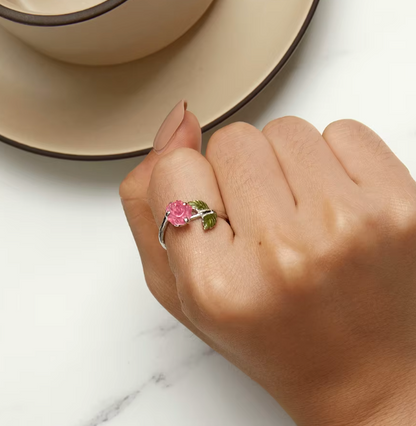 Sterling Silver Rose Flower Ring