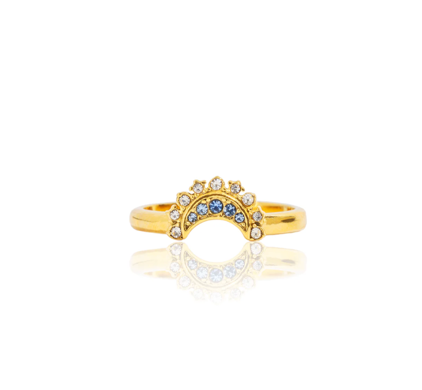 Sun-Moon Rhinestone Ring