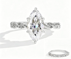 Marquise Cut Twisted CZ Ring Set