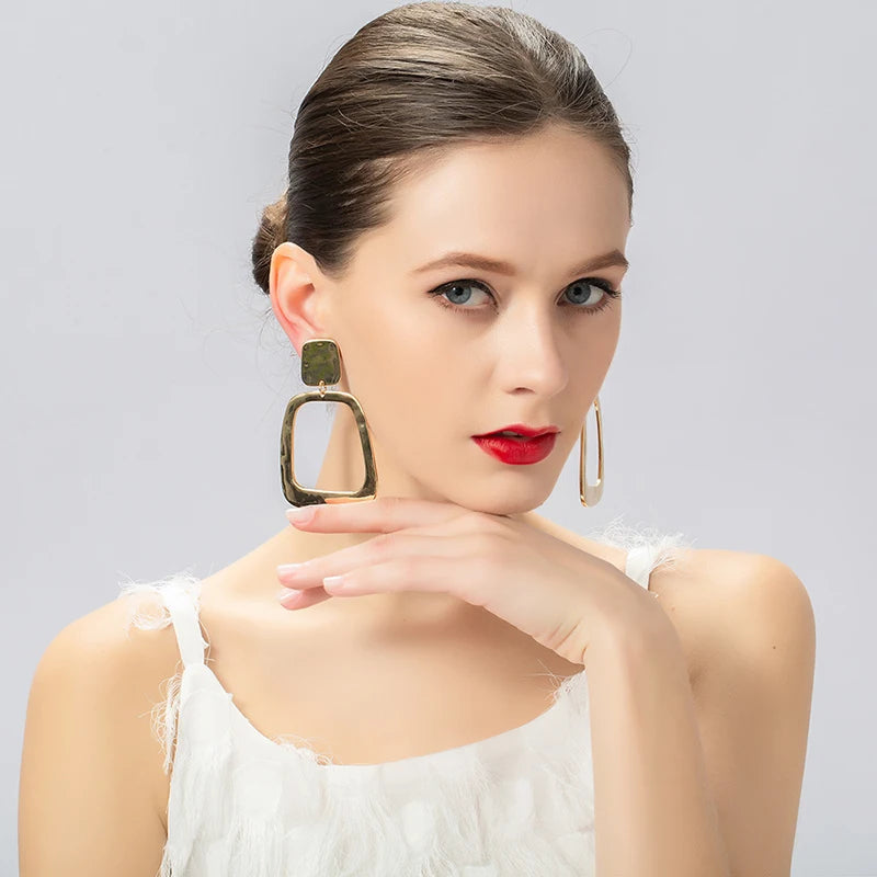 Vintage Square Clip Earrings