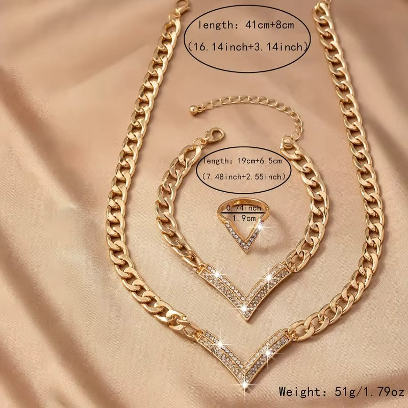 3 PCS V Jewelry Set
