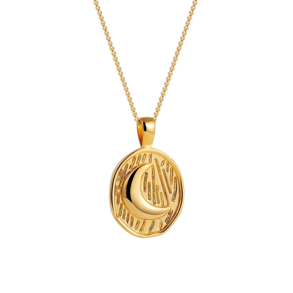 Sun-Moon Oval Necklace