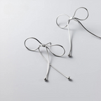 Silver Ribbon Dangle Earrings