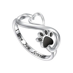 Infinity Dog Paw Heart Ring