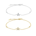 Crystal Initial Letter Bracelet