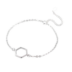 Silver Hexagon Charm Bracelet