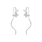 Silver Butterfly Dangle Earrings
