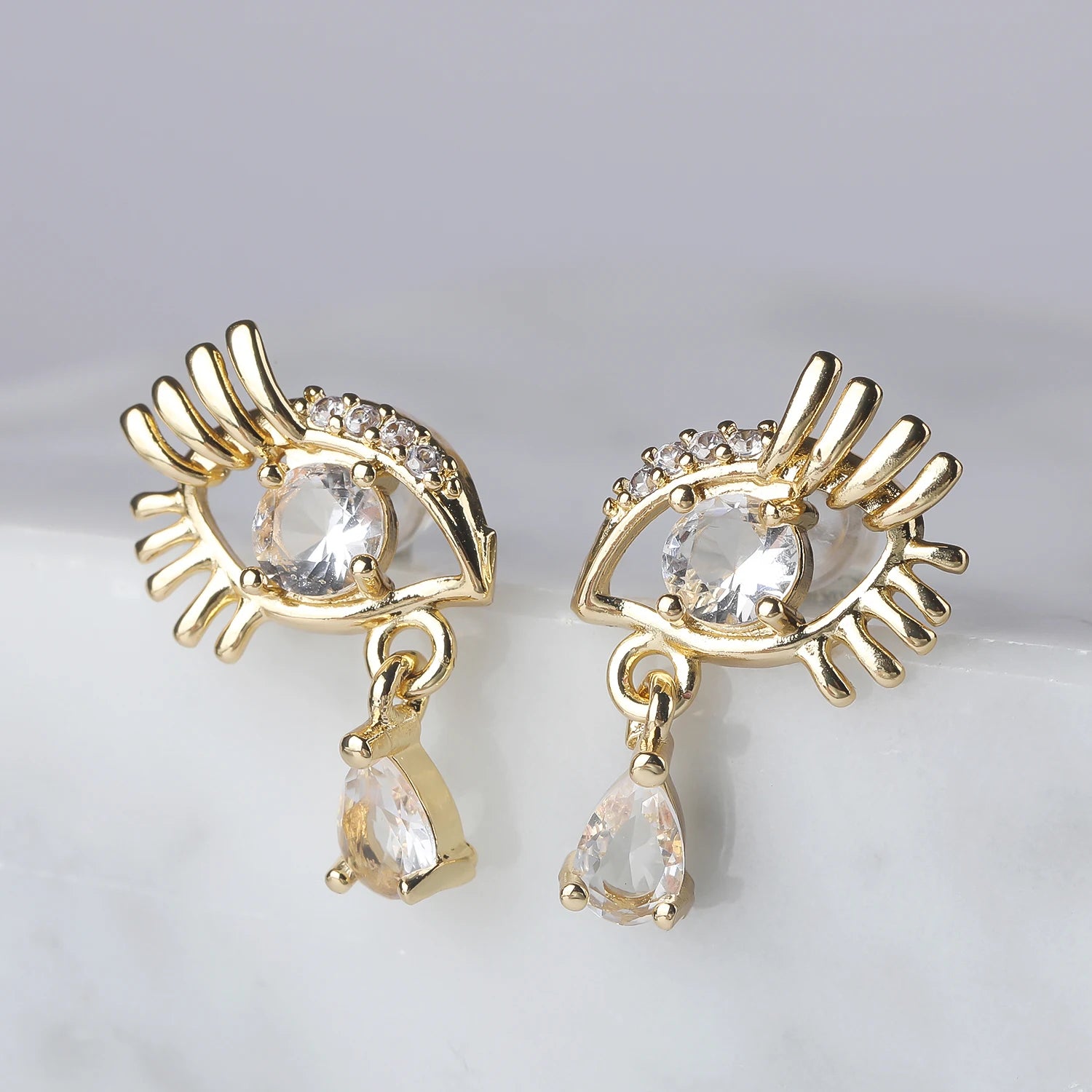 Crystal Evil Eye Earrings