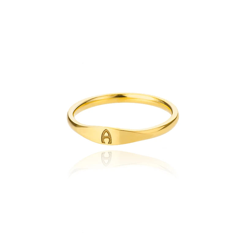 Tiny Initial Letter Ring