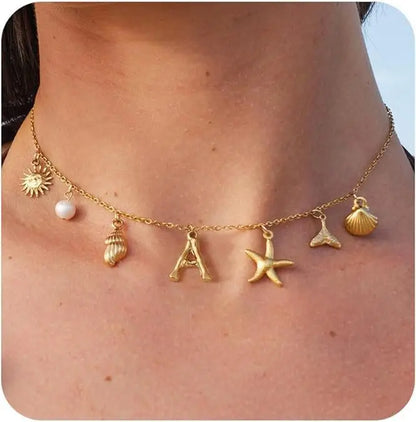 Seashell Initial Necklace