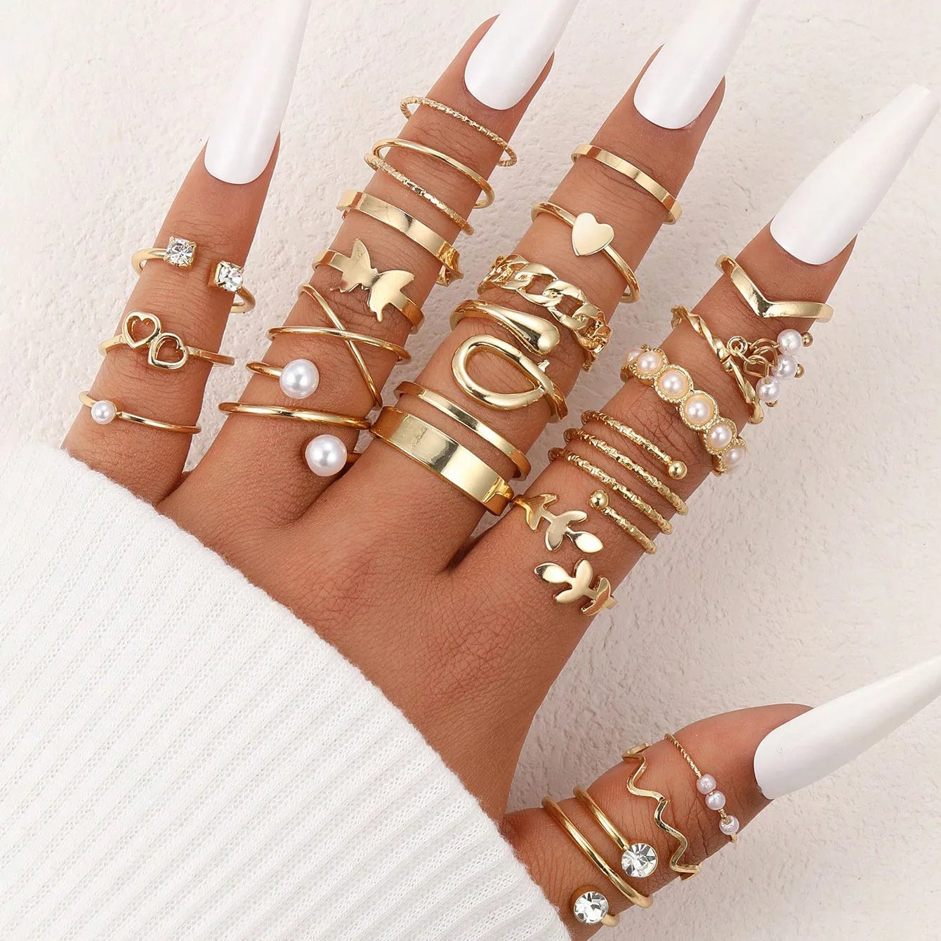 23 PCS Irregular Ring
