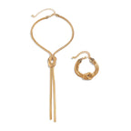 Long Tassel Cross Knot Necklace