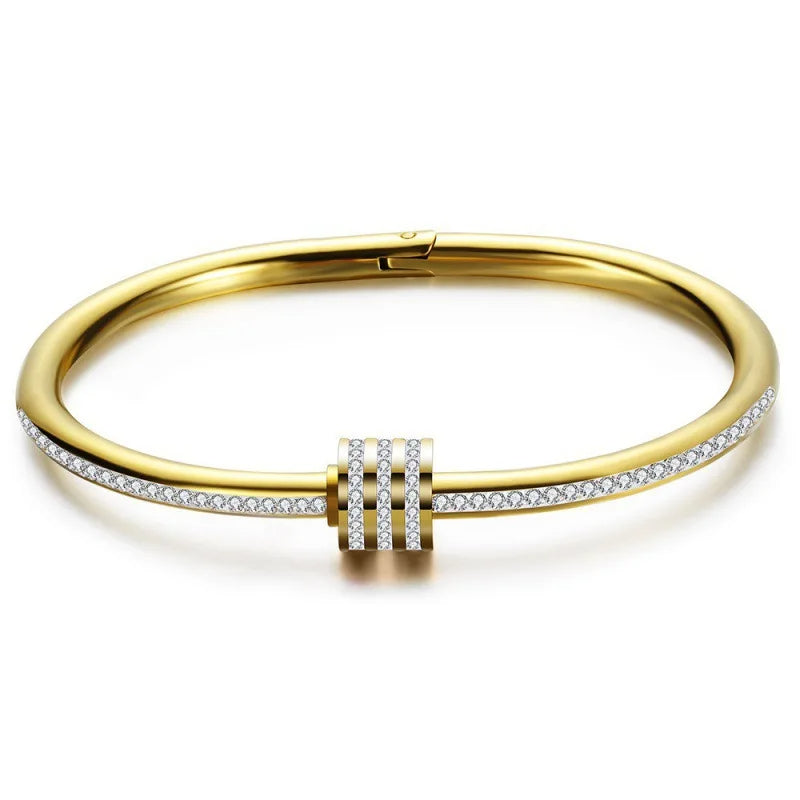 Rhinestone Plated Bangle