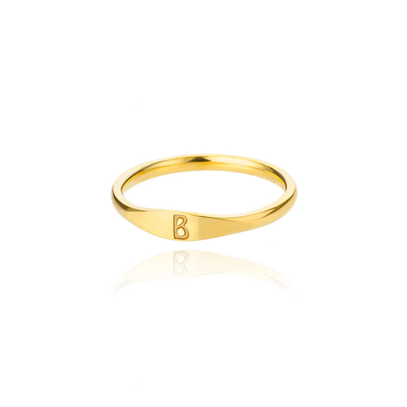 Tiny Initial Letter Ring