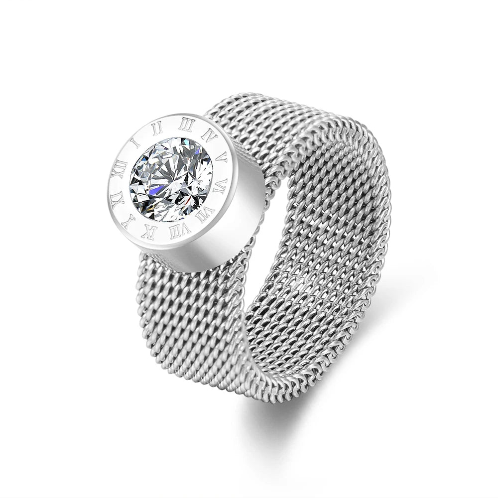 Mesh Roman Numeral Ring