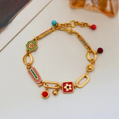 Colorful Enamel Charm Bracelet