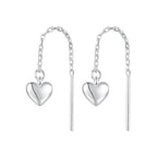 Heart Pendant Drop Earrings