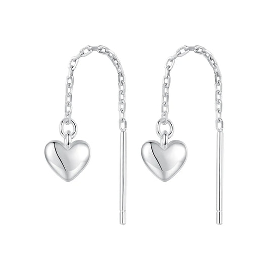 Heart Pendant Drop Earrings