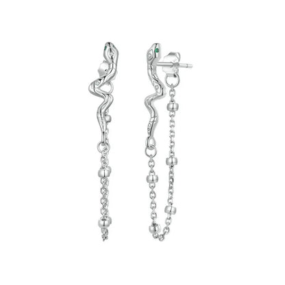 Serpent Chain Drop Earrings