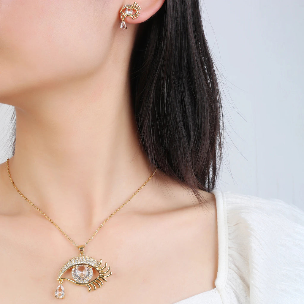 Crystal Evil Eye Earrings