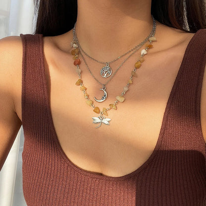 3 PCS Boho Stone Necklace