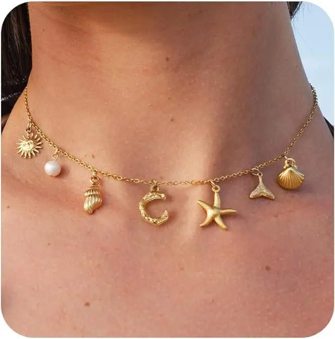 Seashell Initial Necklace