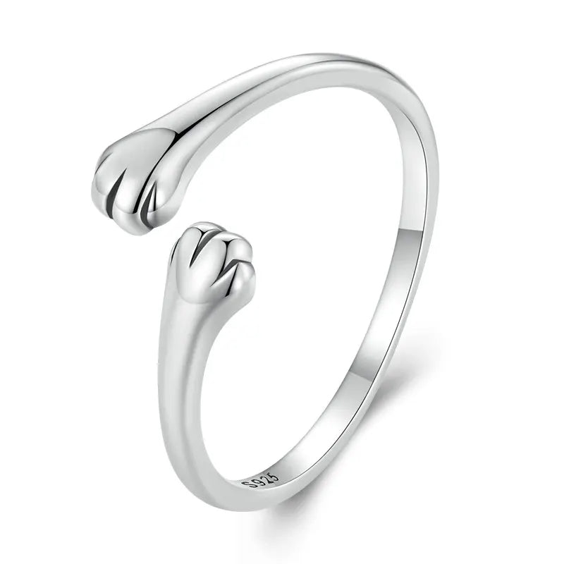 Silver Pet Embrace Ring