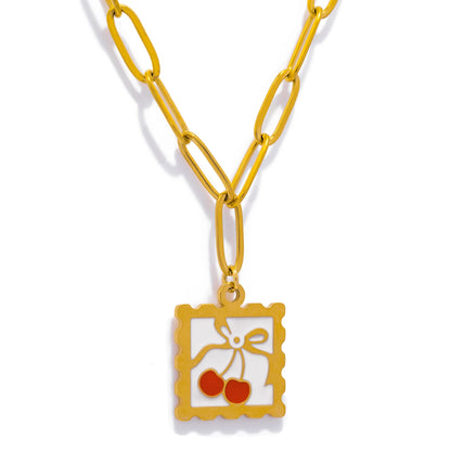 Whimsical Fruit Charm Necklace