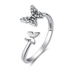 Silver Dazzling Butterfly Ring