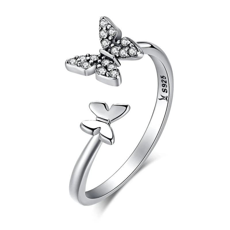 Silver Dazzling Butterfly Ring