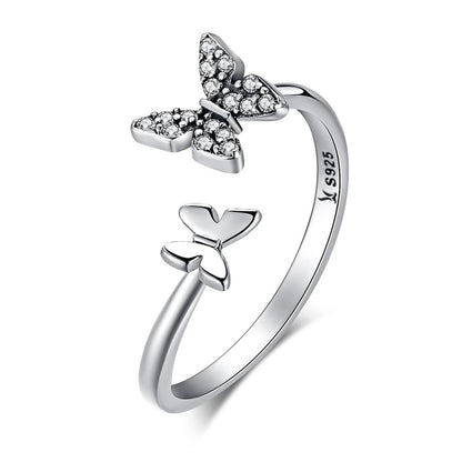 Silver Dazzling Butterfly Ring