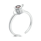 Sterling Silver Coffee & Bread Ring