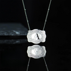 Rhodium Plated Initial Necklace