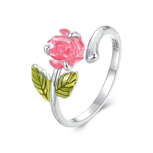 Sterling Silver Rose Flower Ring