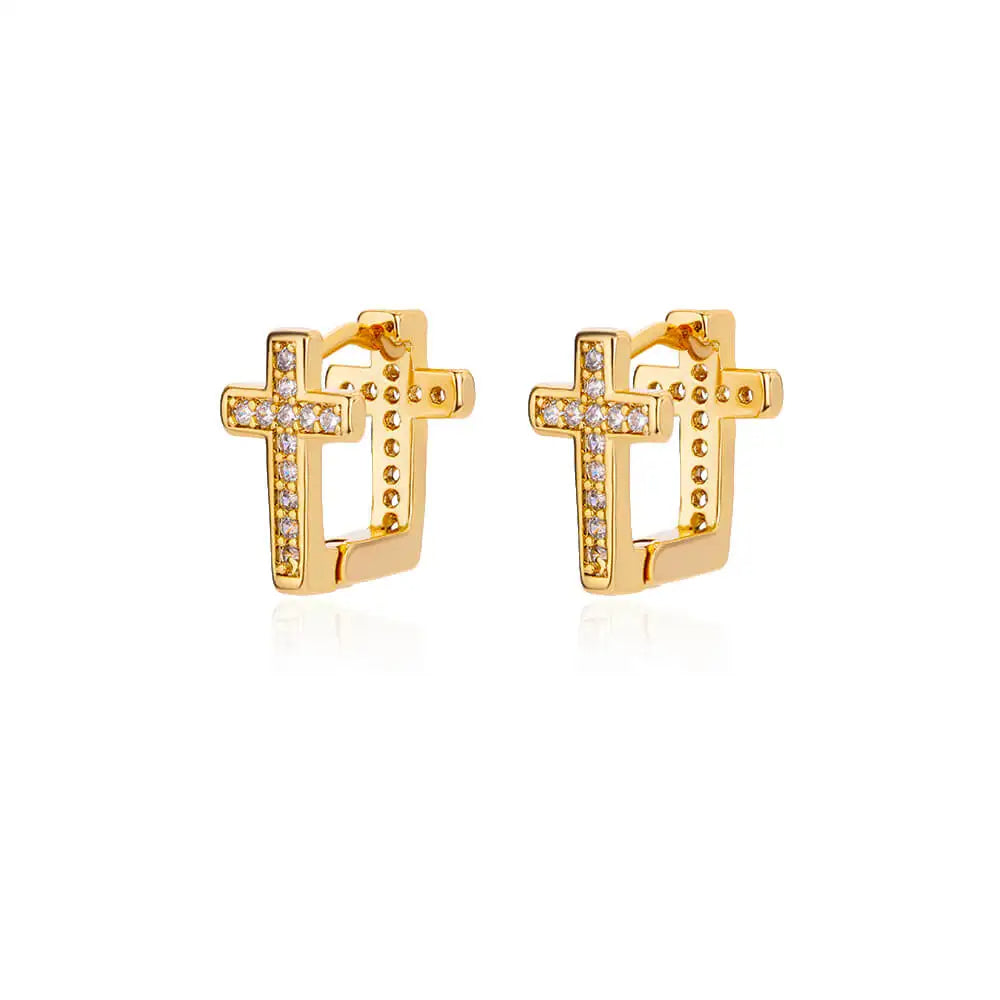 Cross Zircon Earrings