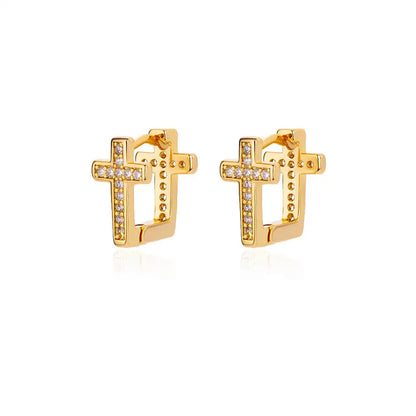 Cross Zircon Earrings