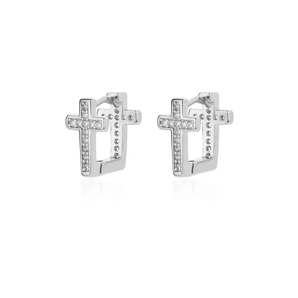 Cross Zircon Earrings