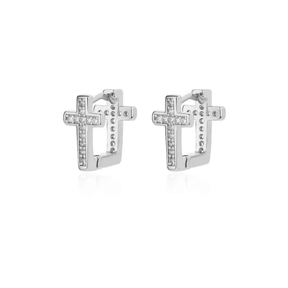 Cross Zircon Earrings