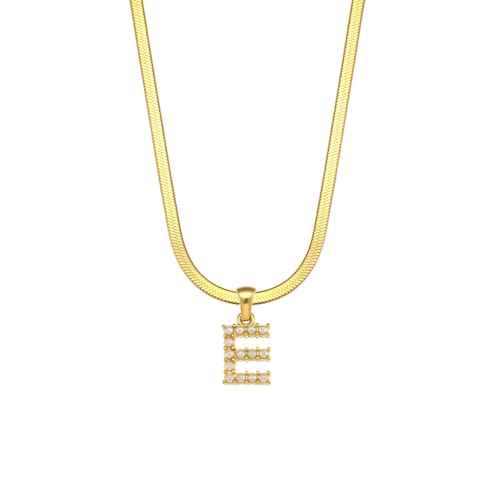Herringbone Letter Necklace